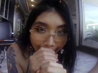 POVLife Sexy brunette Katie King POV blowjob sex