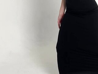 goddess yoga in long tight dress