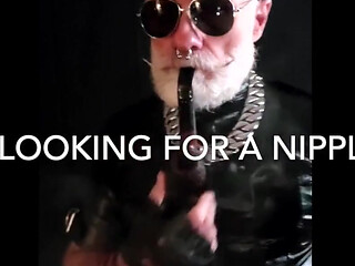 Stepdaddy Smokes His Big Pipe While Playing Nips
