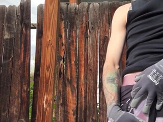 Working in the sun in my underwear