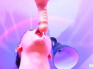 Gorgeous solo blowjob session with a cock-swallowing angel