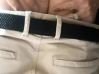 Stepdad lowers his shorts in front of you