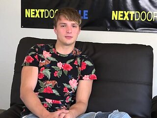 Casting athletic stud solo jerking off