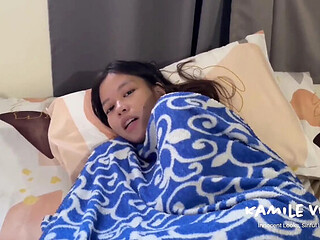 18yo Pinay Stepbro Caught Masturbating Tight Hairy Pussy Creampie Hard Fuck