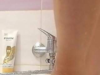 Amateur Wife Shaves Her Legs. Amateur Wife with Hairy Pussy, Big Tits, Big Ass.