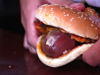 fucking a bacon cheeseburger