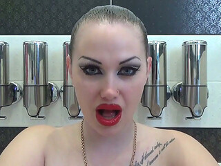 Lip smelling, kissing, duck face with huge red lips