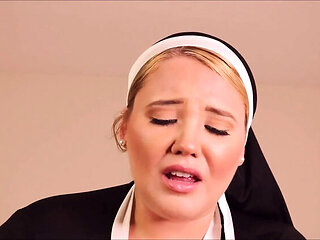 Big Natural Tits Nun Annabelle Rogers Solo Fingering & Dildo Masturbation Orgasm