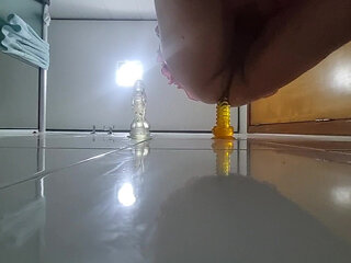 Chubby Sissy Maid Riding 2 Monster Dildo