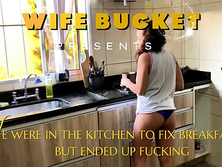 Amateur wife gets nailed in the kitchen