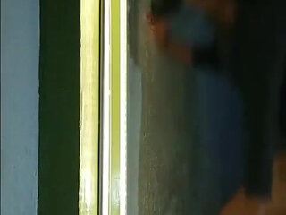 Sissy in Chastity Fucks Her Ass with Red Dildo in Front of the Mirror.