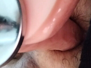 Playing with my ass with sex machine
