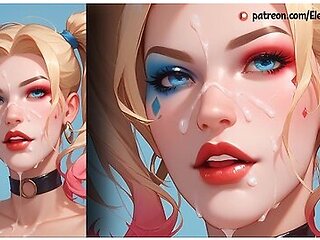 Harley Quinn From Dc Gets A Bukake In His Sweet Lips!