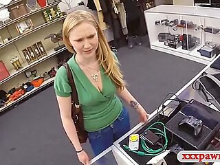 Blonde Woman Nailed By Horny Pawn Keeper In His Office
