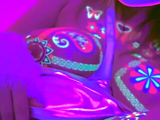 Neon Glow Massive Tits Masked Hottie Goes Wild Solo Masturbating with Anime Moans - Lilykoti