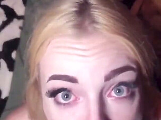 British Blonde 19yo Petite Swallows Every Drop of BBC