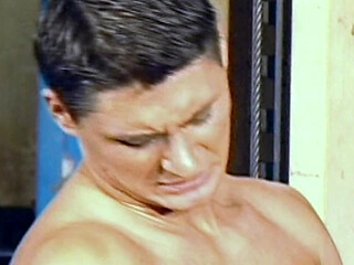 Young Hung Muscle Jock Gets Drilled Anal by Two Studs in a