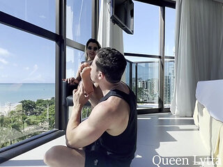 Foot Worship on Luxury Beach Hotel