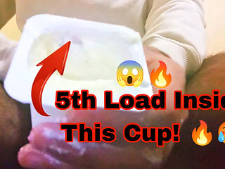 Moroccan Cream King - 5th Cumshot in a Danone Yogurt Cup    Arab Fetish Fun  4k