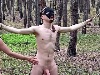 Roman Gets Tied up and Spanked with Nettles in the Middle of a Forest!