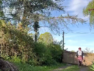 Dressed in a small short skirt for an evening