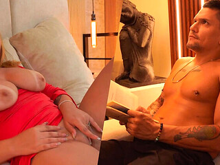 Busty blonde masturbates and her brother-in-law gives her what her husband doesn't know