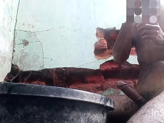 Desi Indian boy is taking a bath naked