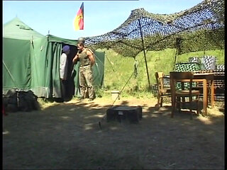 Soldiers Have Group Sex Outdoors in the Camp with Slutty Hikers