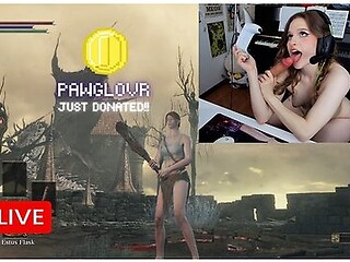 Gamer Girl In Ds3 But I Goon Every Time I Die. Gameplay And Masturbation