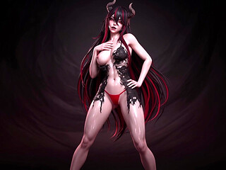 Demon Girl Succubus - Teasing & Touching Herself (hot Anime Hentai)