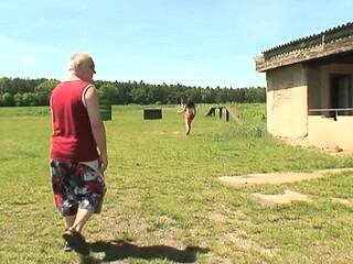 Old man lusts for young titney's juicy ass