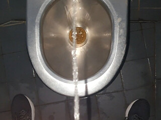 Master Ramon pisses disgusting toilet full, horny to lick