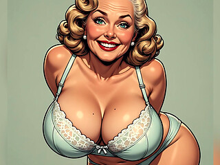 Retro Pinup Bra and Panties Art
