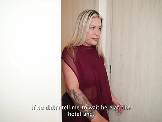 Stepson shares hotel bed with hot Latina stepmom