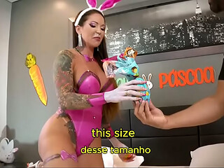EASTER BUNNIES GET CHOCOLATE DICK FEATURING ELISA SANCHES BELINHA BARACHO AND ESTEFANI FEITICEIRA