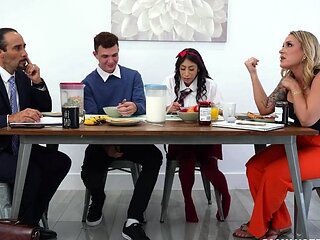 Sneaky Step-Sister's Secret Handjob and Doggystyle Fuck