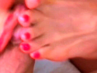 Kinky Petite Blonde MILF Dawn Layla Footjob