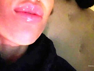 Doll with sensuous lips is doing softcore stuff on web cam, because it perceives so boinking superb