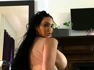 Busty brunette bitch with big boobs
