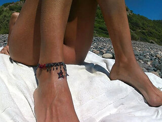 Hot Italian Exhibitionist Alice Naked on Beach & Fingering Underwater