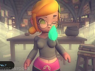 Gaming and getting messy with a creampie in 3D animated hentai