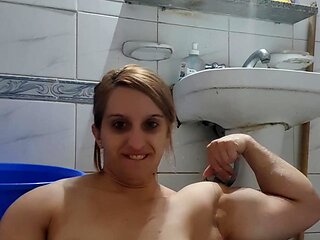 Stacked brunette goes solo toys and masturbation