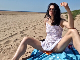Exhibitionist on Beach