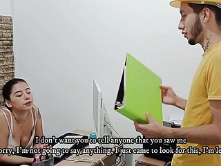 Indecent Proposal His Boss Gives Him in Exchange for Taking Away His Horny Cum in Stomach - Porn in Spanish
