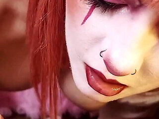 Circus Clown Whore Double Penetrated in the Pussy and Mouth