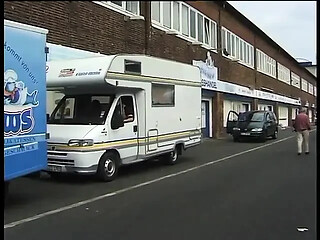 Hottest chick sucks huge cock in delivery van