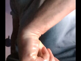 Gazzadomm wanking mature cock
