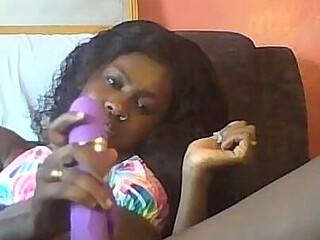 Black Pearl Purple Vibrator Fucking