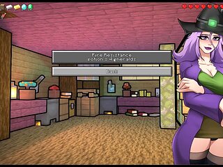 Wedding night fun with a gorgeous bride and some minecraft-style action