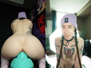 13" deep pussy fuck with huge Bad Dragon XL Nokken